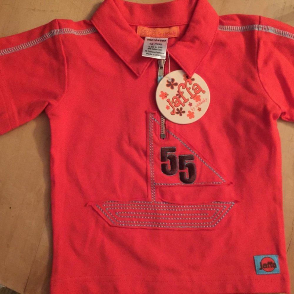 Jaffa by Oink Baby Retro Sailboat Polo Shirt 4T NWT Boutique